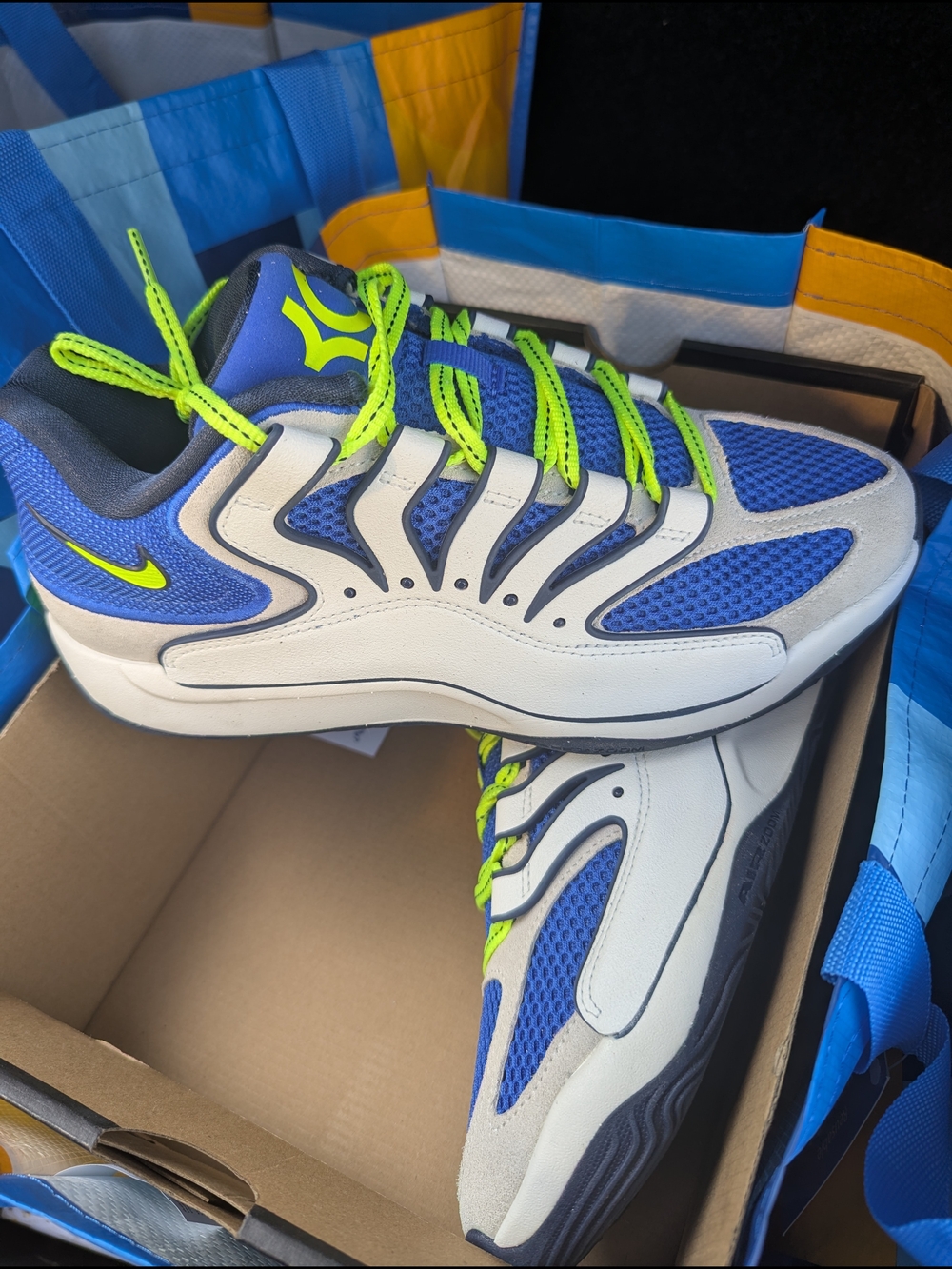 Nike KD18 Blue & Neon Green Mesh Athletic Shoes